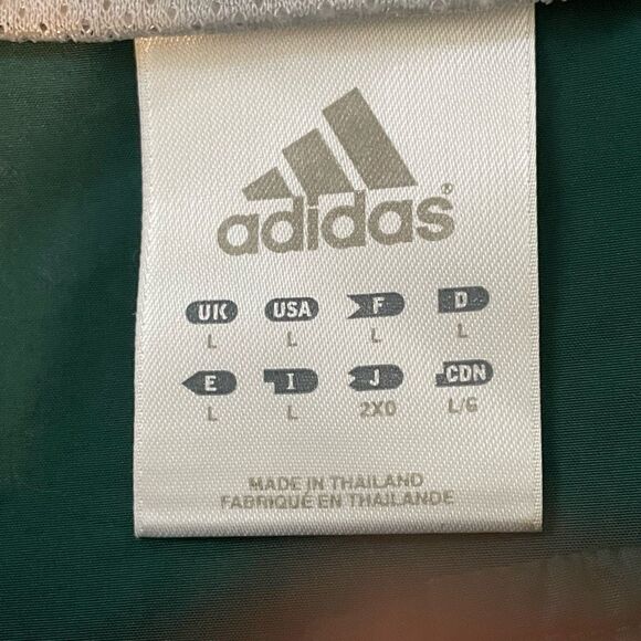 Vintage Adidas Lightweight Pullover Windbreaker Jacket Green Grey Snap Placket L - Picture 11 of 11